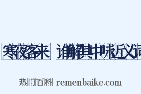 寒夜客来·谁解其中味近义词是什么意思的图片